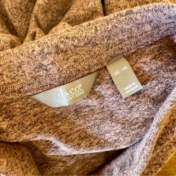 NWOT marled mauve d&co. sweater / sweatshirt 4X - Picture 8 of 11